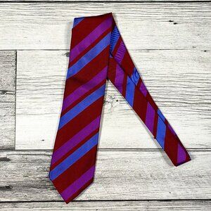 NWT Kenneth Cole Reaction 100% Silk Striped Print Tie